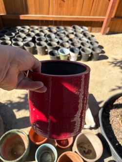 Red Glazed Ceramic Planter Pot $15 for all