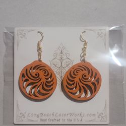 Orange Rupple Woode Earrings