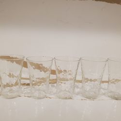Lot of 6 Clear Glass Glasses Shot Glass Bar Kitchen Drinking Unbranded Unique