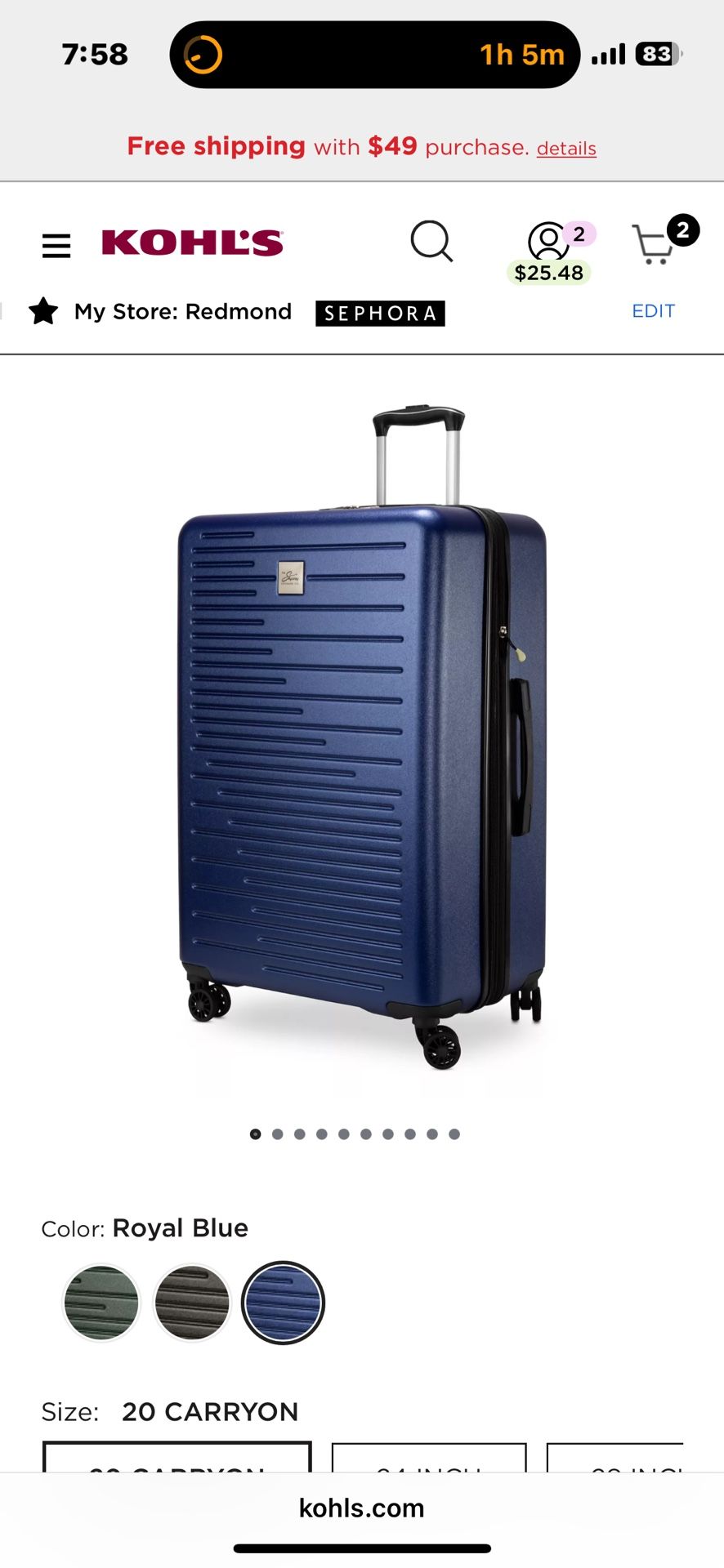 Skyway 20” Carry On Hard Luggage