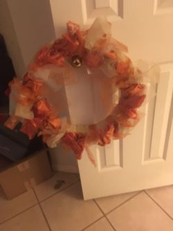 Homemade wreath (burnt) orange