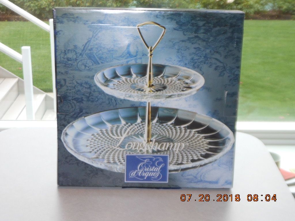 Longchamp 24% Leaded Crystal 2-Tier server