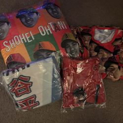 New Shohei Ohtani Angels Baseball Pillow, Tshirt XL, Blanket And Face Tshirt XL
