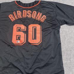 Hayden Birdsong Signed Autographed Custom Jersey-Beckett-San Francisco Giants