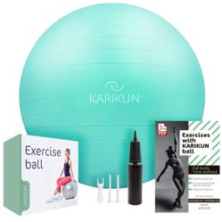 Exercise Ball, 65cm Yoga Ball, Medicine Ball Chair for Fitness - Stability Balance Pilates Core & Workout with Quick Pump - Upgraded Anti Burst Slip 