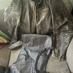 HD Leather Jacket and Leather Chaps