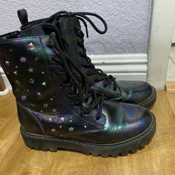 Girls’ Krystal Combat Boots – US Big Kid 5 