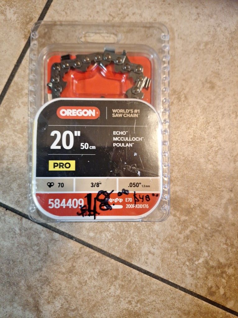 OREGON 594409 3/8 / "0.50"CHAIN SAW 72 LINK. $35. FIRM PRICE.