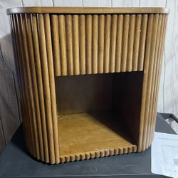 Ellison Fluted Solid Wood Nightstand, Fully Assembled