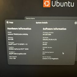 Lenovo M920X 1L Gaming PC RTX 3050