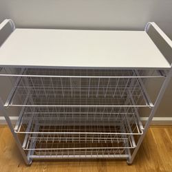 4 Drawer Metal Storage Organizer White - Brightroom™: Steel Utility Storage, Fixed Shelves, Universal Wire Drawers