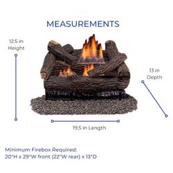 Brand New 18-in 30000 -BTU Liquid propane  Gas Fireplace Logs with Thermostat and Remote