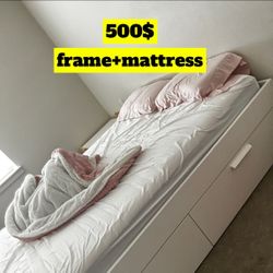 Queen Bed Frame With Mattress