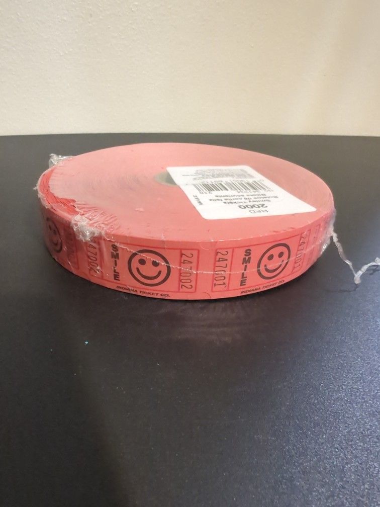 Red 2000 Smiley tickets Roll Brand New