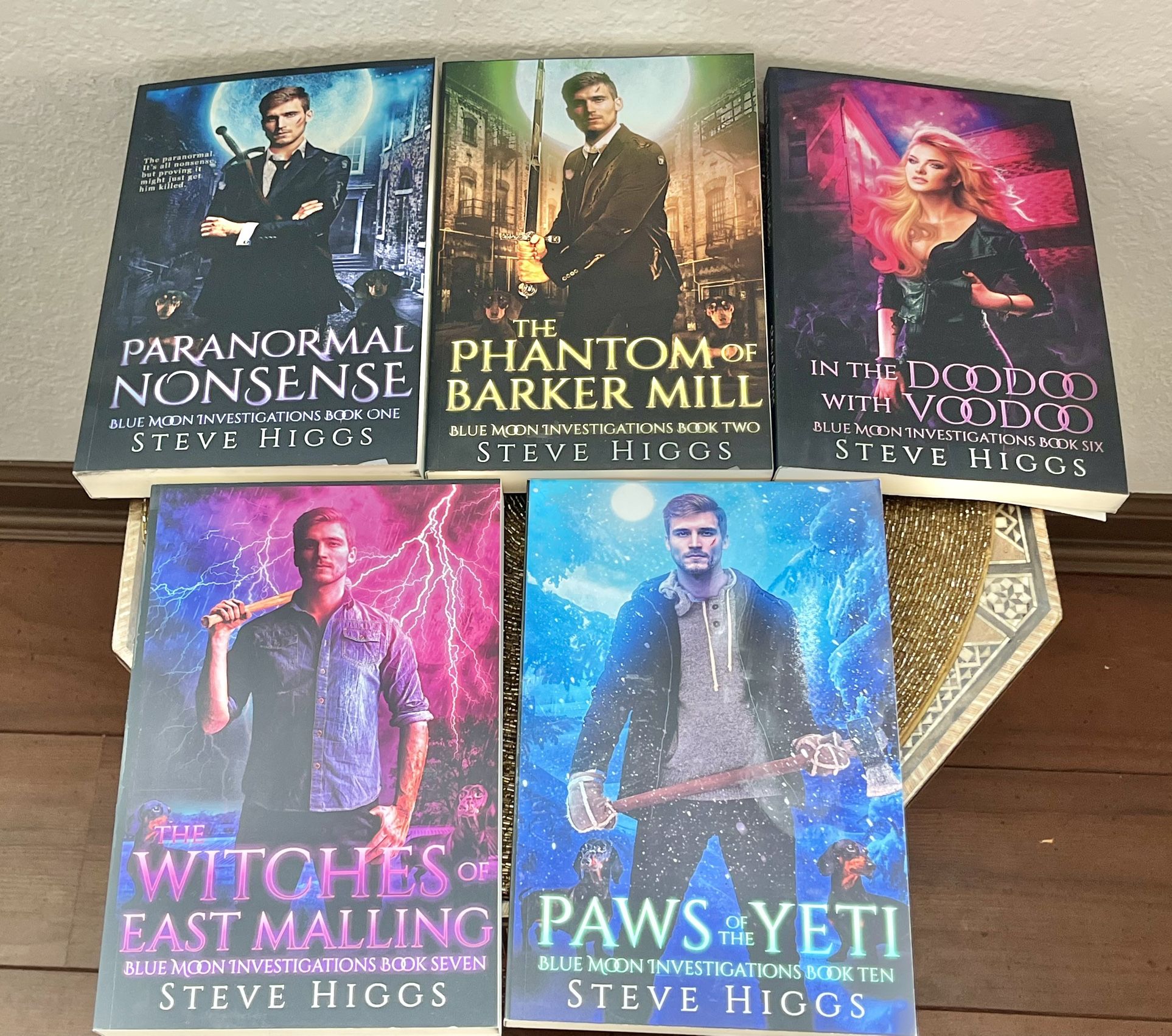 Steve Higgs Book Lot Of 5 (Paperback) Blue Moon Investigations 