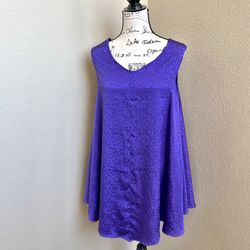Handmade Purple Floral Sleeveless Tunic Size 12