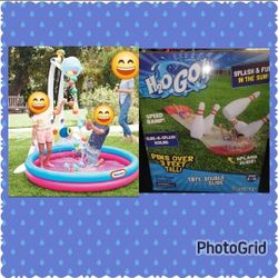 Little Tikes Drop Zone/ H20 Slide & Splash Bowling & Banzai Bop Splash Boxing Ring 