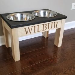Dog Bowls- Raised Pet Feeder, Personalized!