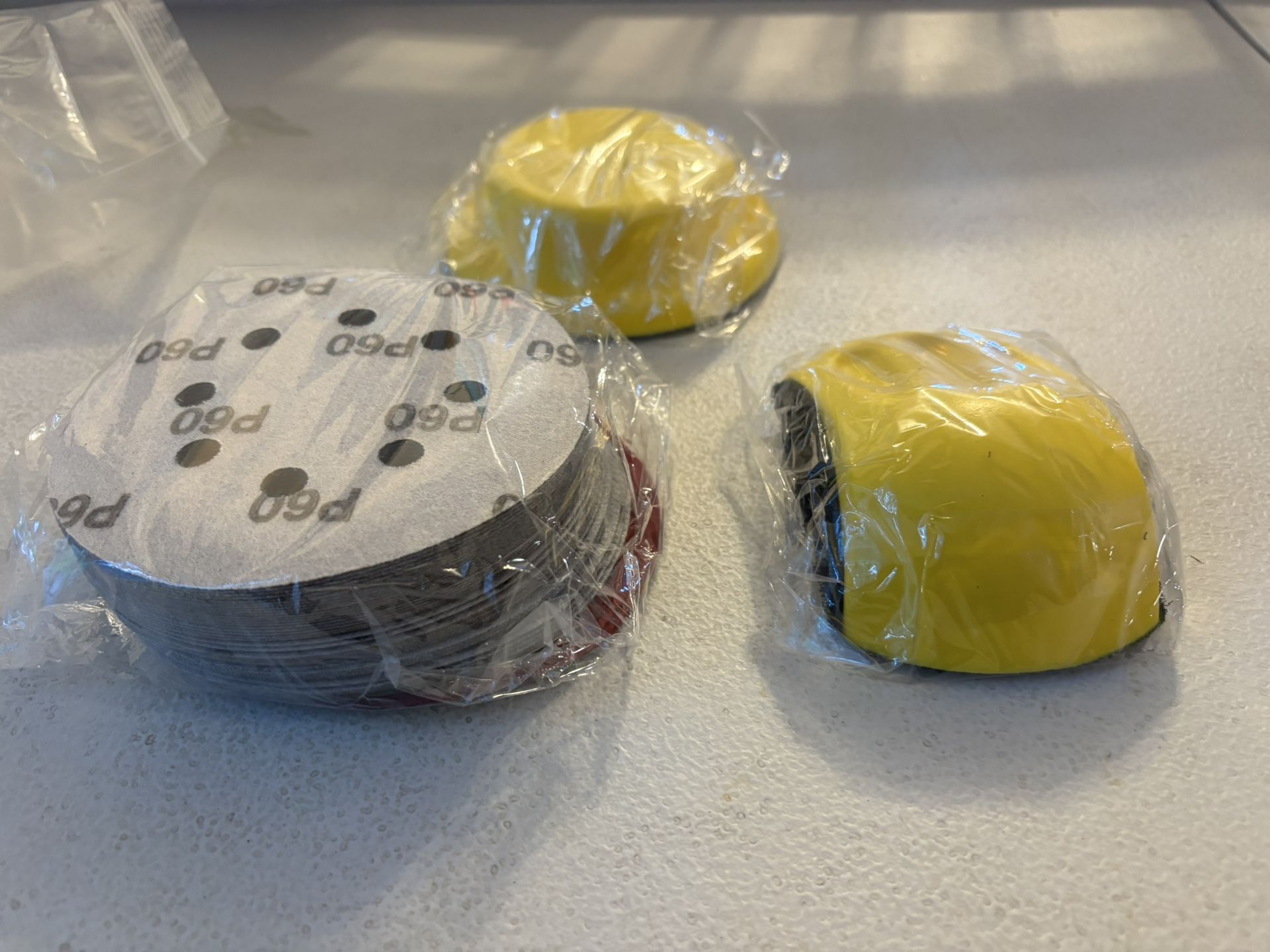 7-4 Dura-Gold Pro Series 6" Round & Mouse-Shaped Hand Sanding Block Pads for Hook & Loop and PSA 6" DA Sanding Discs - PSA Sandpaper Conversion Adapte