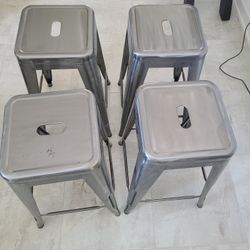 4 Metal Stools 