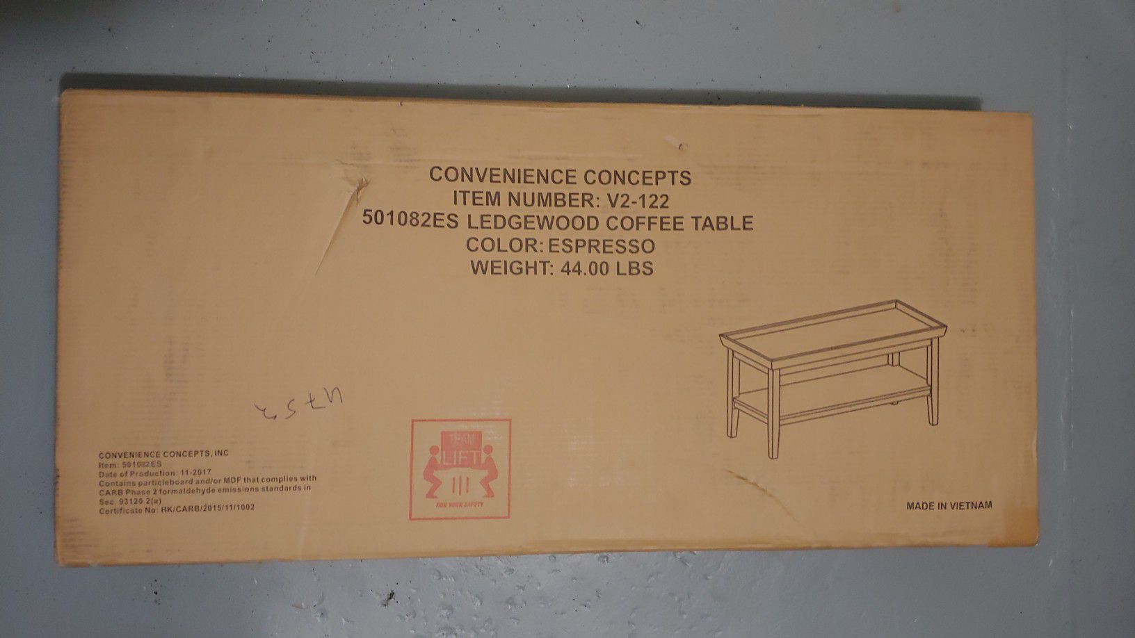 DOWNTOWN BREMERTON – New in box solid wood coffee table