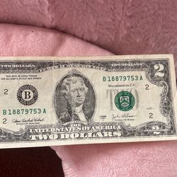 Series 2002 A Two Dollar Bill
