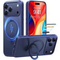 Torras Blue MagSafe iPhone Case with Kickstand