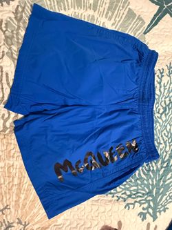McQueen Men's Regular Fit Sweat Shorts Blue Nylon Size M