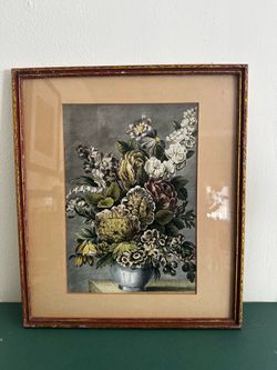 Vintage Framed Botanical Floral Print