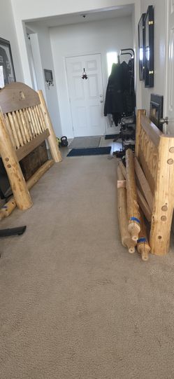 Log pole Cal-King  bed frame