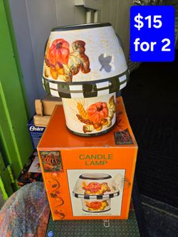 Ceramic Fall Harvest Candle Lamp