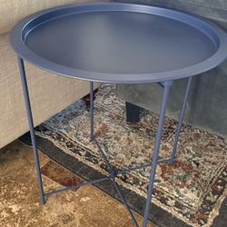BLUE SIDE TABLE SET 19.7 X18.5” -LOCATED IN CONWAY
