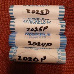 (4) BU BANK ROLLED NICKELS