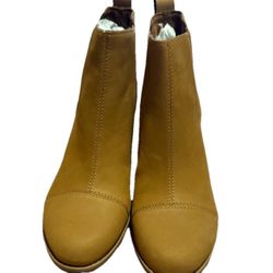 TOMS Women Brown Ankle Suede Leather Wedge Booties Size 6 New With Tag / Box