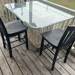 Glass Top Concrete Pillar Base