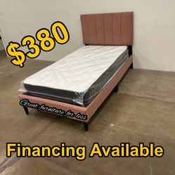 Twin bed frame with mattress brand new