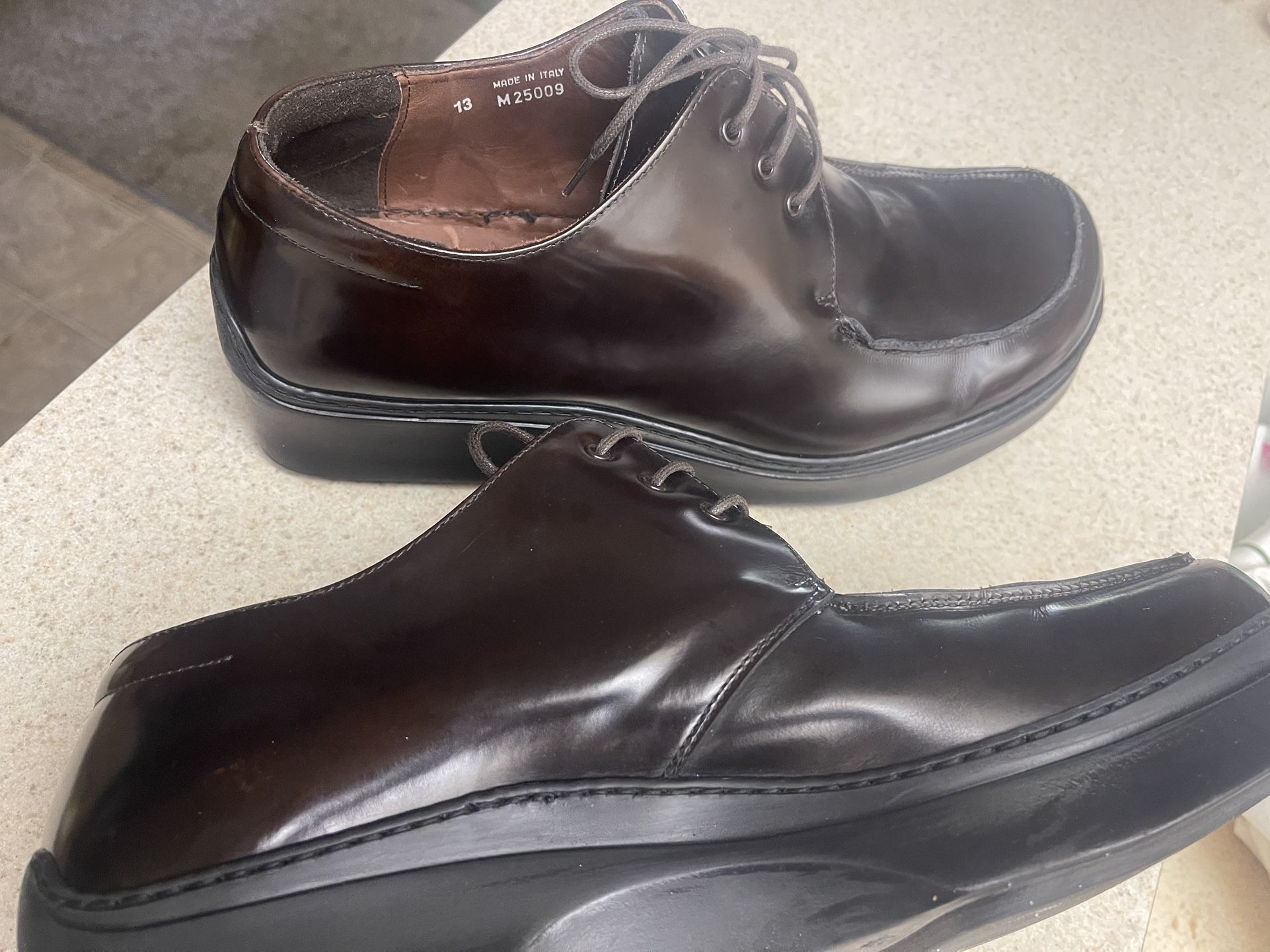 New Italian Thick sole leather mens dress shoes sz13