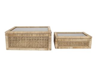 Creative Co-Op Modern Decorative Rectangle Woven Rattan