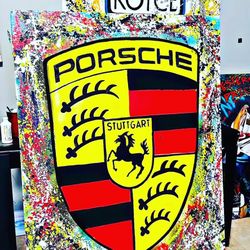 Porsche Logo Custom Painting 1 Of 6 