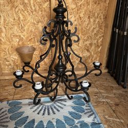 Black wrought iron chandelier 