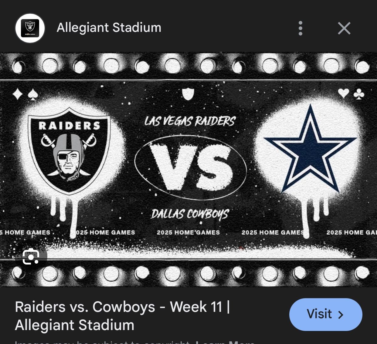 Raiders vs Cowboys MNF Nov. 17