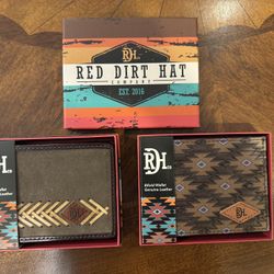 New men’s Red Dirt Hat Bifold Wallets
