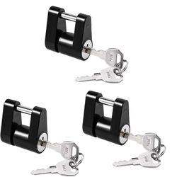Hitch Coupler Lock, Dia 1/4 Inch, 3/4 Inch Span for Tow Boat RV Truck Car's Coupler (3 Packs, Black)