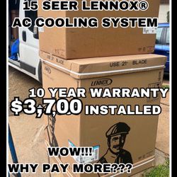 Lennox AC Cooling System Brand New 10 Year Warranty 
