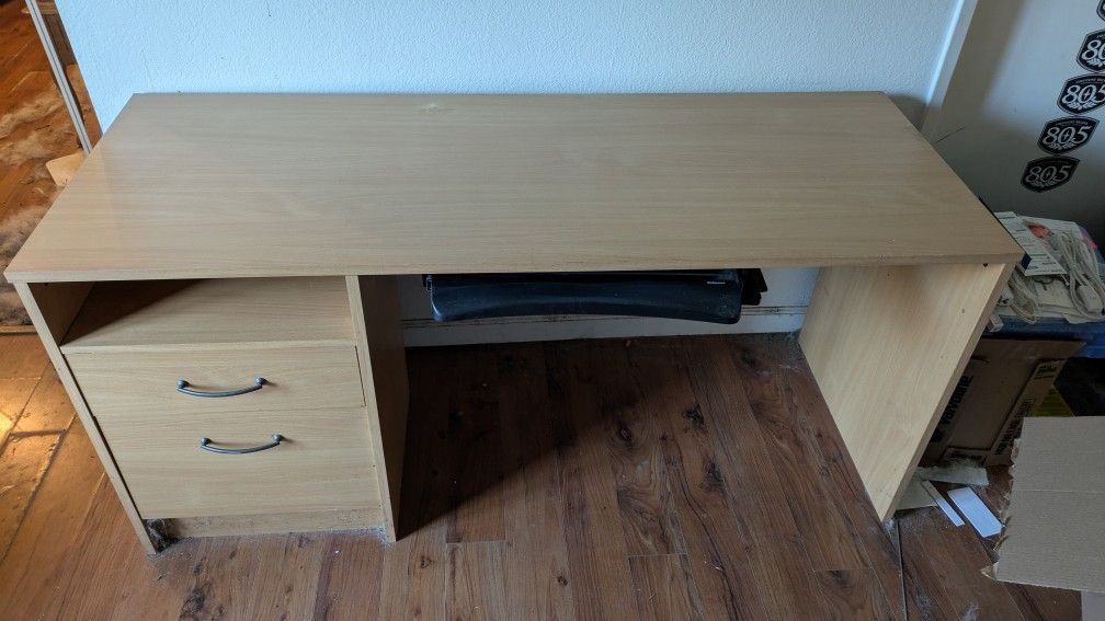 Oak Wood Computer Desk Workbench