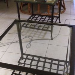 Glass Coffee And End Tables ( HEAVY )