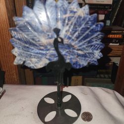 Sodalite Peacock With Stand