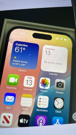 Apple iPhone 15 Black 128gb with Box top left corner cracked*
