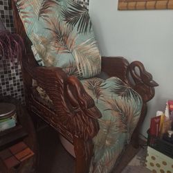 Wood Hand Carved SWAN CHAIRS