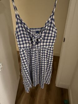 Blue Checkered Summer Dress